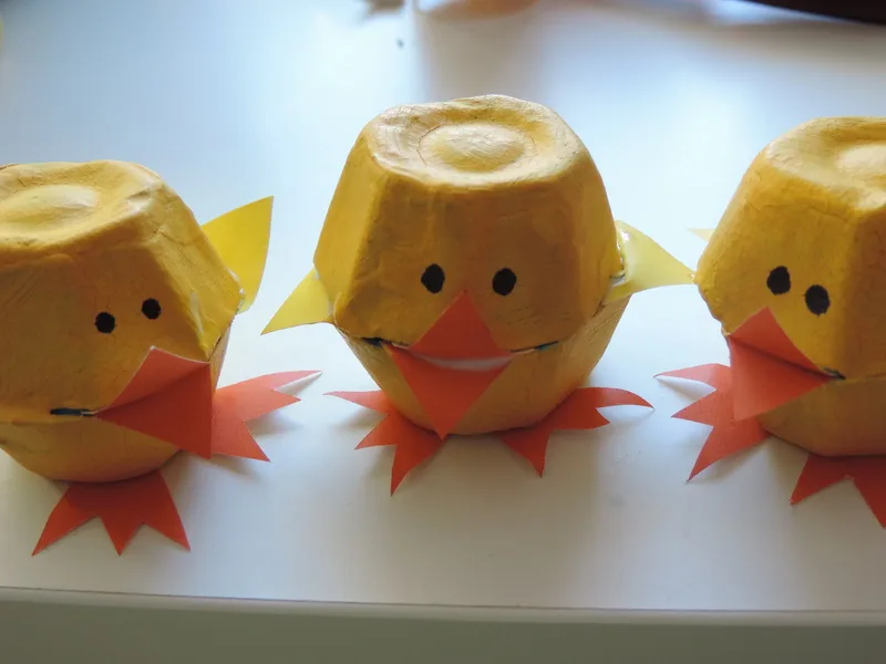 Egg carton crafts chicks styled project