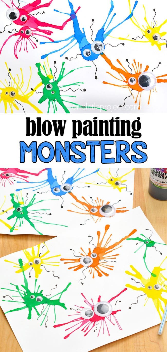 Blow paint monster craft