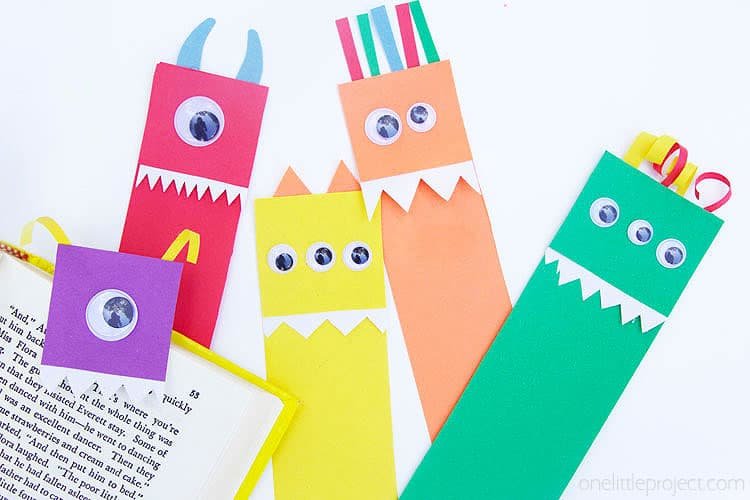 Paper monster bookmarks