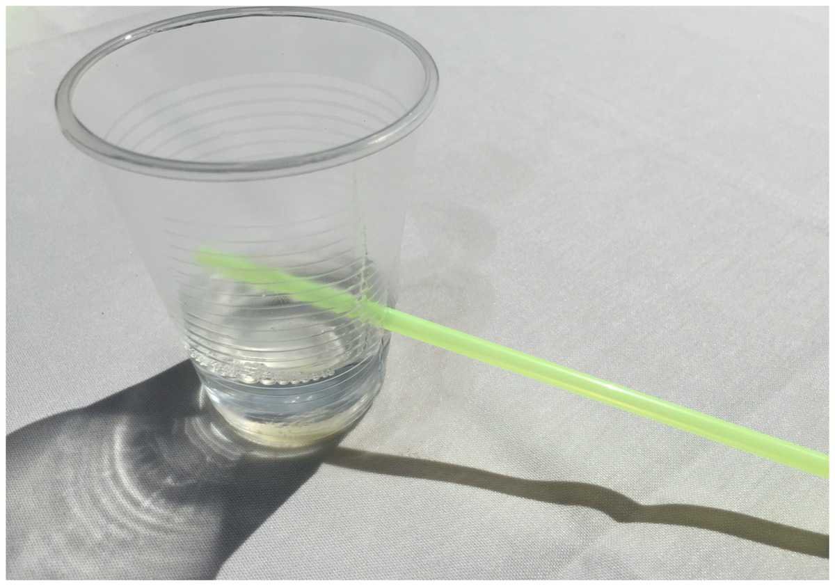 plastic cup and straw