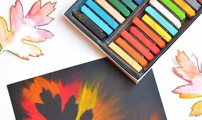 How to Make Fall Leaf Chalk Art: Easy Tutorial Fall leaf chalk pastel art