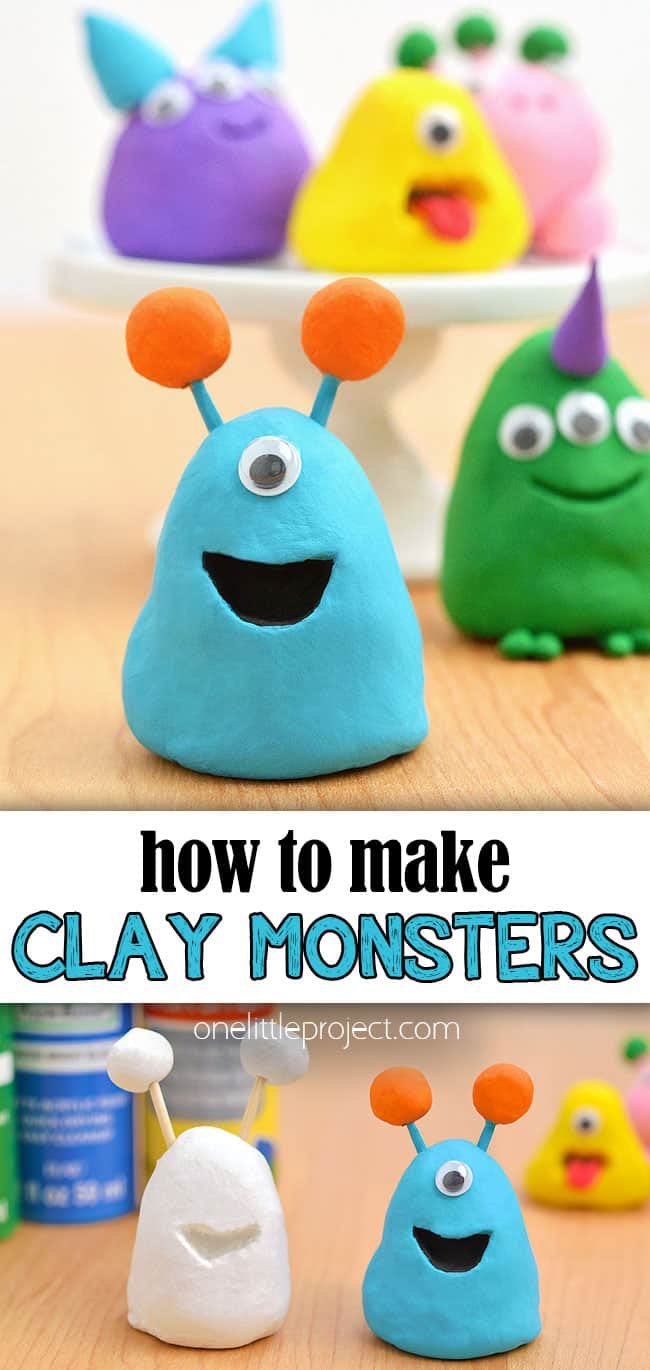 How to make cute clay monsters with air dry clay