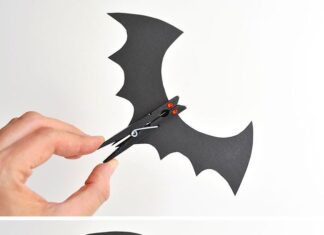 DIY Clothespin Bat Craft: Easy Halloween Project Collage of clothespin bat craft flapping its wings