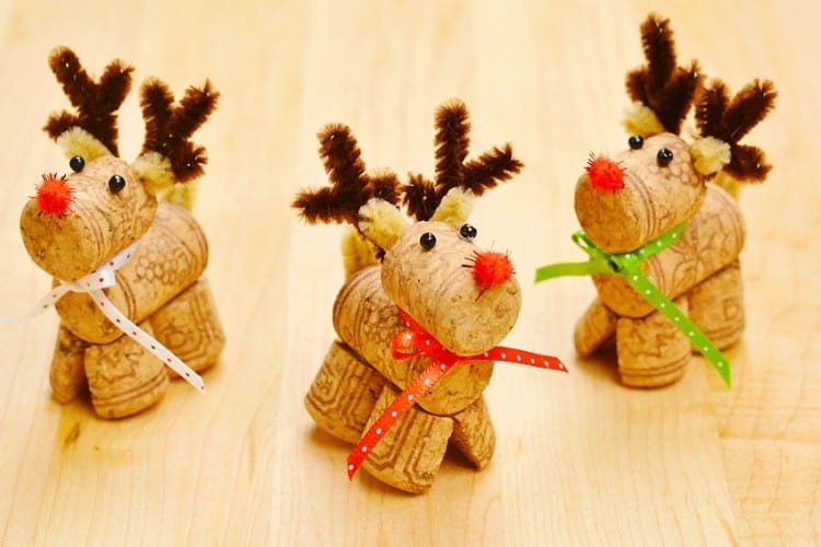 Cork reindeer ornament