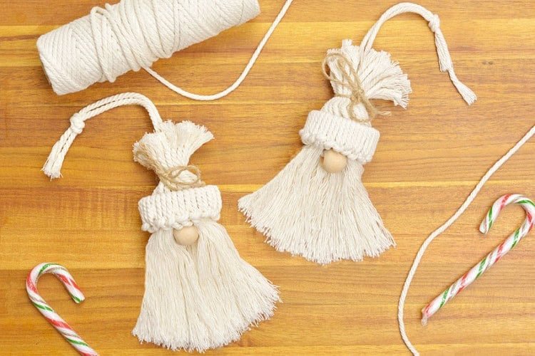 DIY macrame gnome ornament