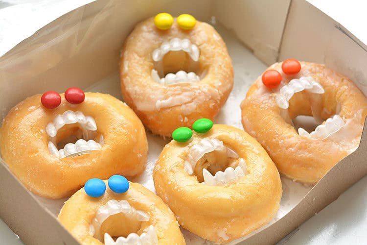 Halloween monster donuts