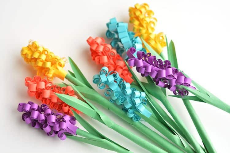 Paper hyacinth flowers