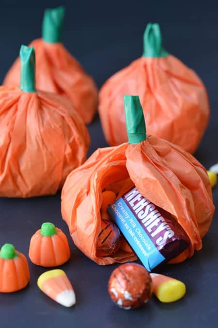 Craft Pumpkins - Tissue Paper Pumpkin Favours