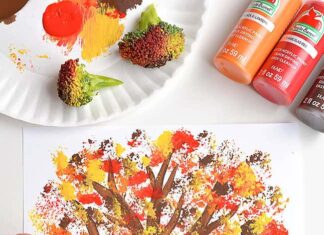 Simple Tree Painting Tutorial for Kids Easy tree painting with broccoli