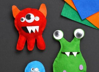 Felt Monster Pattern Free felt monster patterns to make soft and colourful monster plushies