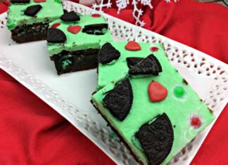 How to make grinch green icing for Grinch brownies