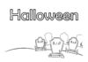 Free Printable Halloween Coloring Pages for Kids The word Halloween above tombstones that read RIP