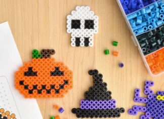 Halloween Perler Beads Halloween Perler bead designs made with free, printable patterns