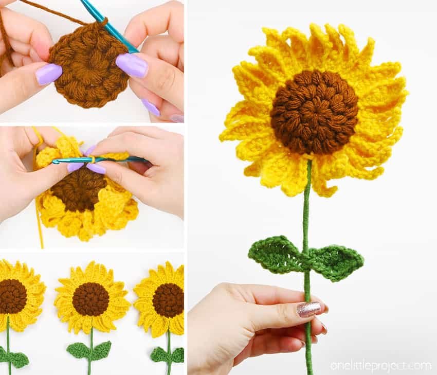 DIY crochet sunflower