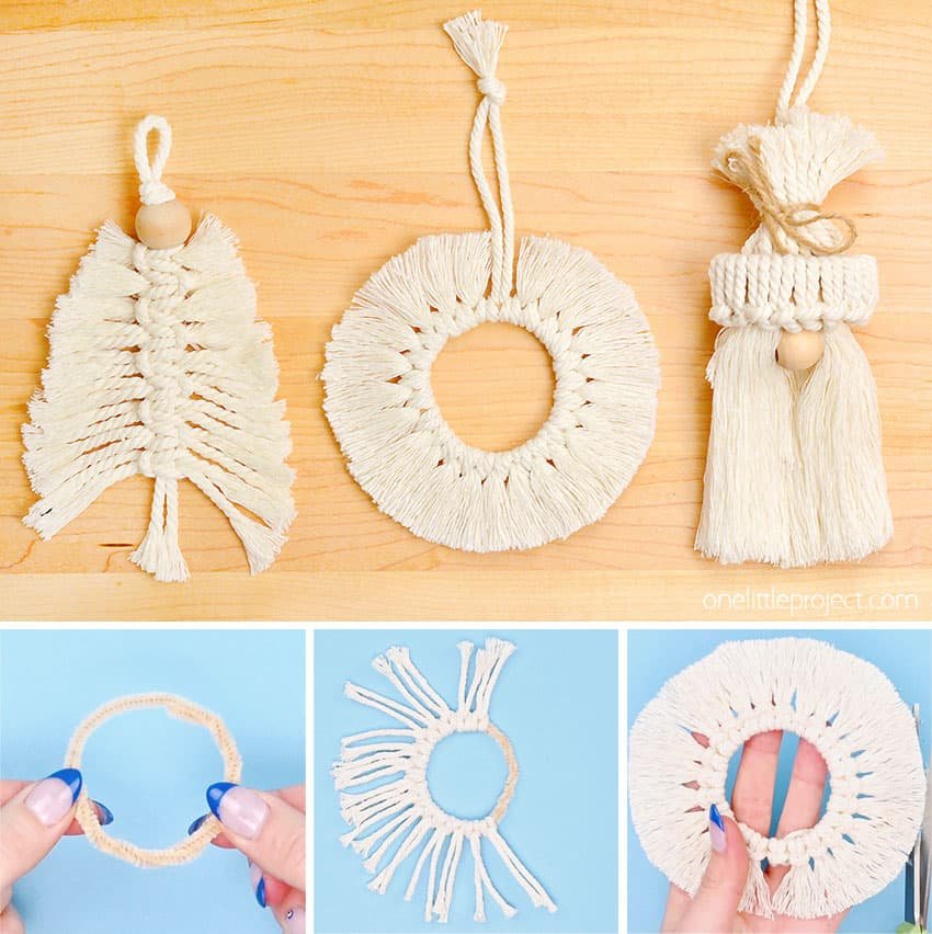 DIY macrame wreath ornament