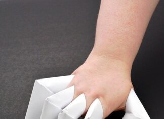How to Make Paper Claws A hand wearing five folded paper claws