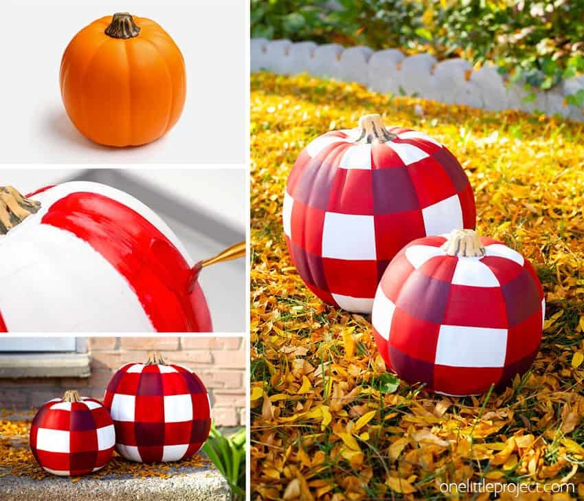 DIY plaid pumpkins