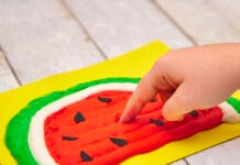 How to make Watermelon Puffy Painting