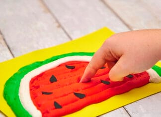 How to make Watermelon Puffy Painting