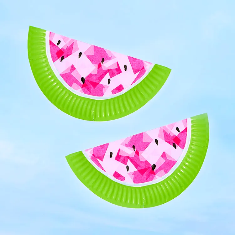 Watermelon suncatcher craft for summer window decor