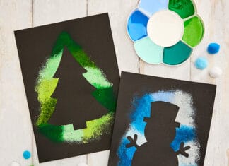 How to make Silhouette Pom Pom Painting