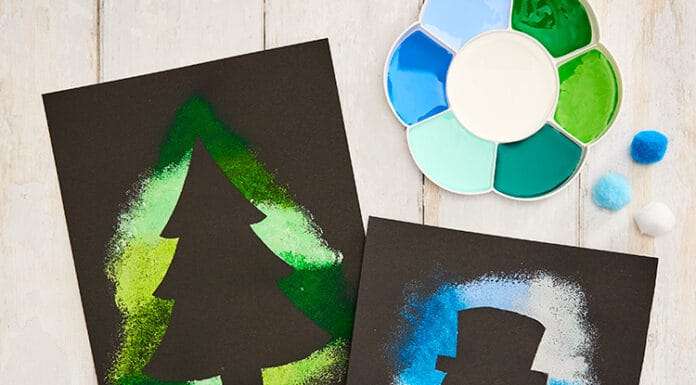 How to make Silhouette Pom Pom Painting