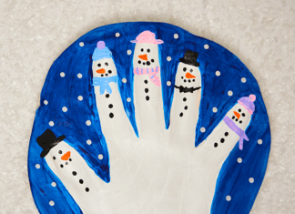 How to make Handprint Snowmen Plaque