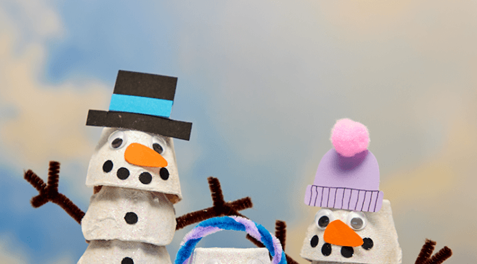 How to make Egg Carton Snowman