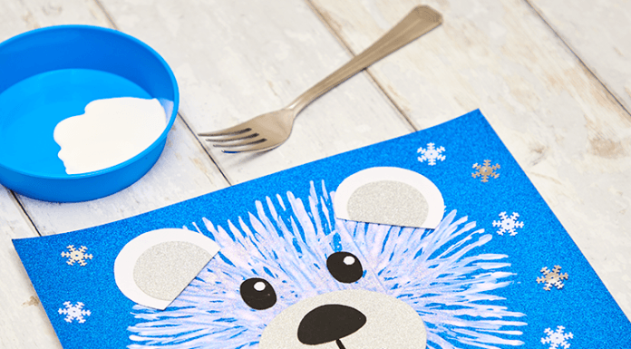 How to make Fork Painting Polar Bear