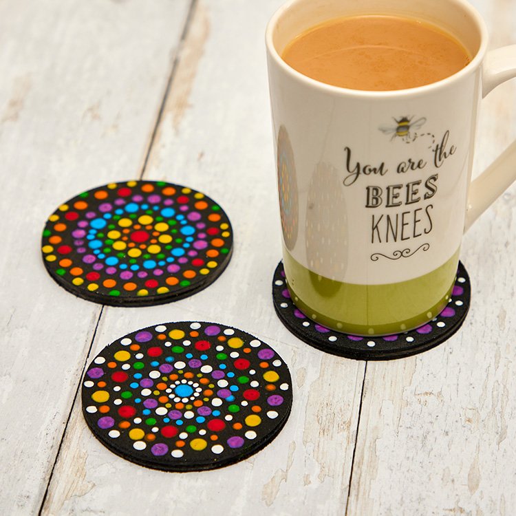 Rainbow Diwali Coasters