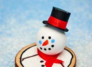 How to make Melted Snowman Log Slice