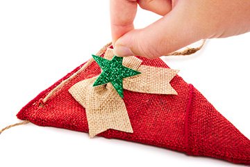 Wooden Hessian Bunting