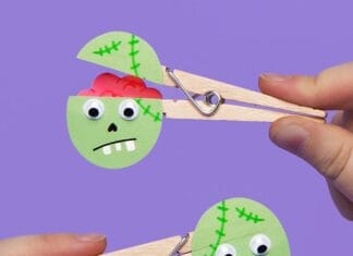 How to make Zombie Brain Peg Puppet