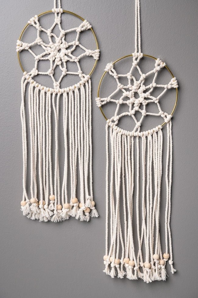 Two flower macrame dreamcatchers