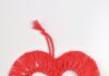 Macrame Heart Red macrame heart decoration