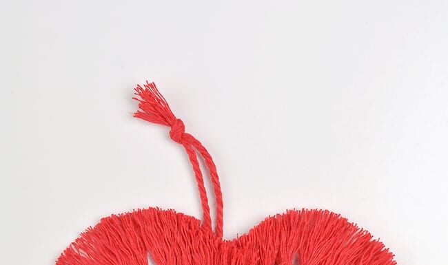 Macrame Heart Red macrame heart decoration