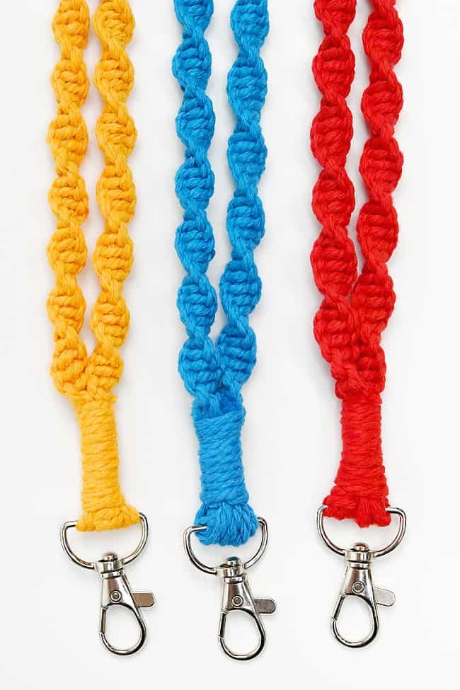 Colourful DIY macrame lanyards