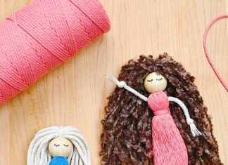 How to make Macrame Mermaid Craft Cute mermaid dolls made with macrame cord and yarn