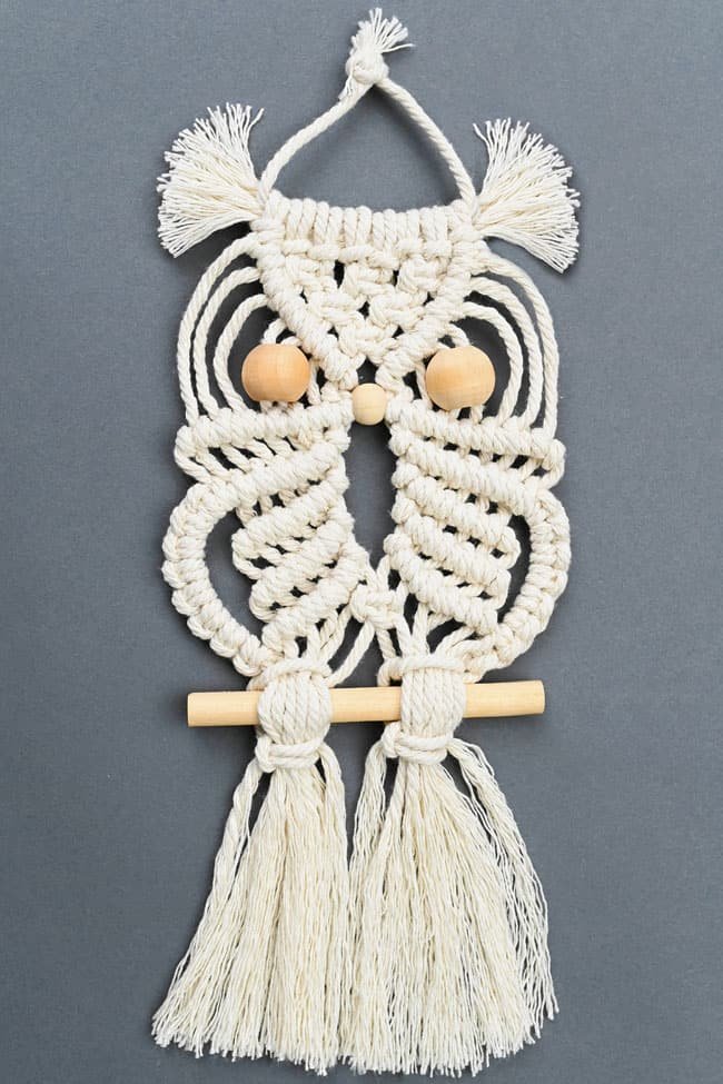 DIY macrame owl wall hanging