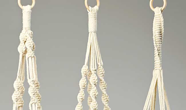 DIY Macrame Plant Hanger Three DIY macrame plant hangers