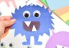 Folded Paper Monsters Easy monster craft made with construction paper
