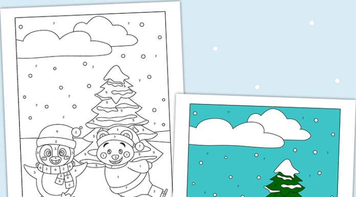 How to make Winter Scene Colour By Numbers