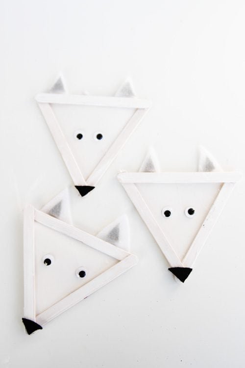 Winter Animal Crafts - Popsicle Stick Arctic Wolves