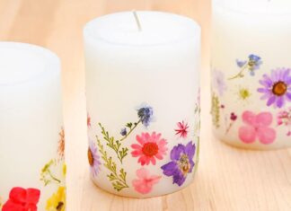DIY Pressed Flower Candles