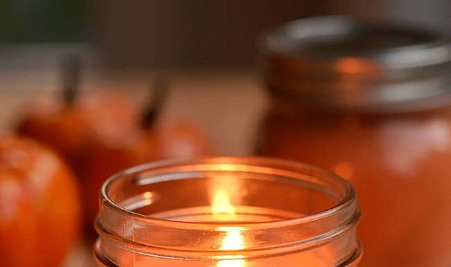 DIY Pumpkin Spice Candles: Easy Fall Scented Craft Glowing pumpkin spice candle