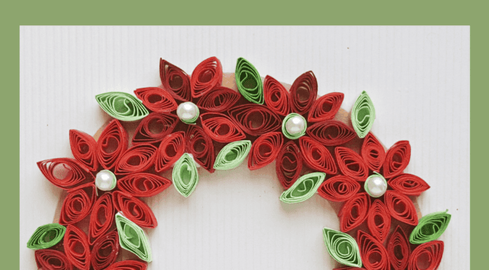 Christmas quilling idea: Paper Quilled Wreath Craft