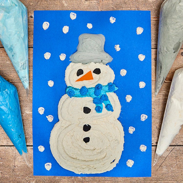 Puffy Painting Snowman