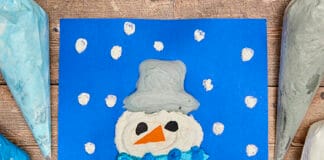 How to make Puffy Painting Snowman