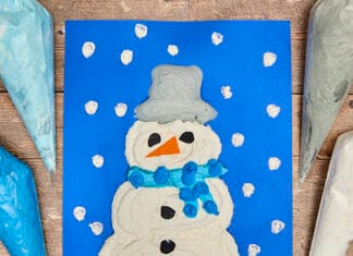 How to make Puffy Painting Snowman