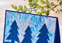 How to make Winter Foam Marbling Card